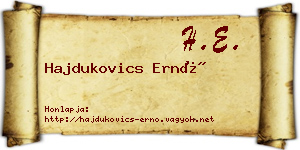 Hajdukovics Ernő névjegykártya